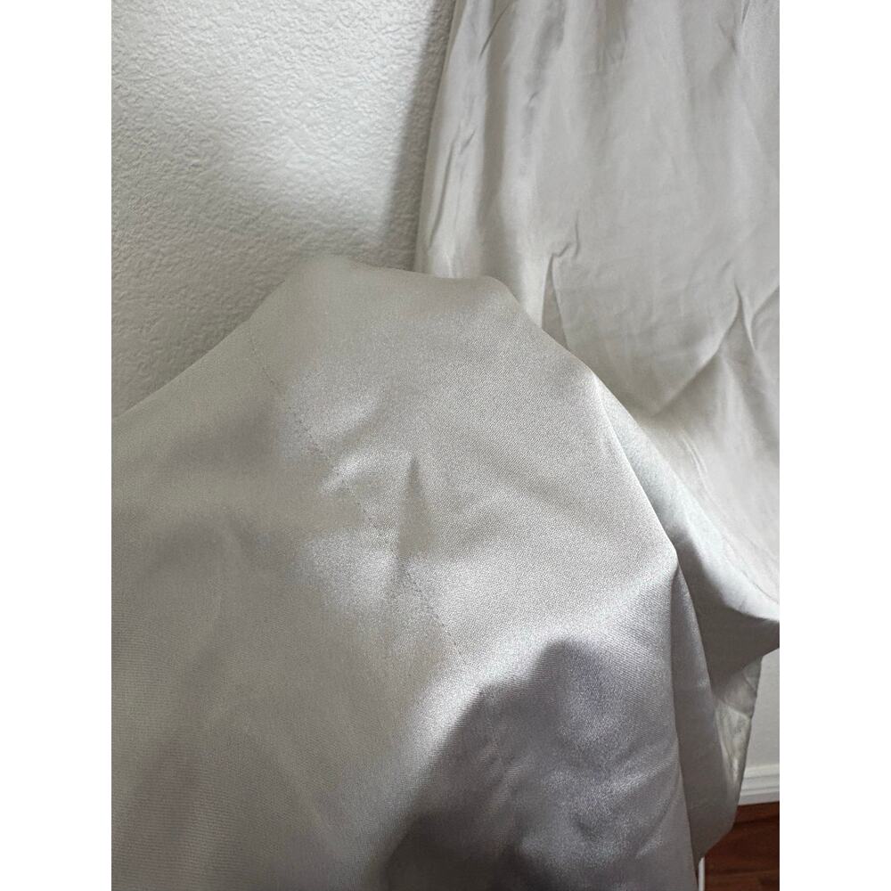 NWT Zara Silver Satin Layered Slip Maxi Dress Size Medium Quiet Luxury 3039/002 - Picture 14 of 15